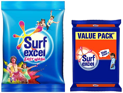 Image of Surf Excel Easy Wash Detergent Powder 1.5 kg, Washing Powder that Dissolves Easily & Removes Tough Stains on Clothes - Bucket & Machine Wash & Surf Excel Detergent Bar, Laundry Detergent Bar, 4x200 g