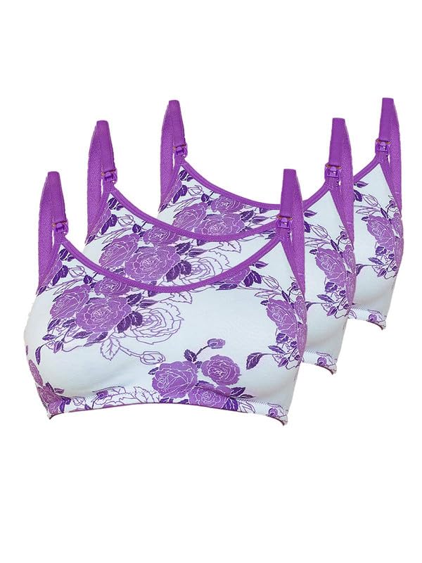 Image of Inner Sense Organic Cotton Bamboo Nursing Bra for Women I Non Padded Feeding Bra with Keyhole Back Design I Wire Free Maternity Innerwear with Full Coverage