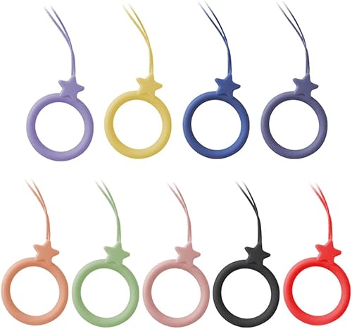 Gatuida 9 piezas de cordón para teléfono celular, llavero de silicona, correa de teléfono, cadena de cuerda colgante, llavero antipérdida