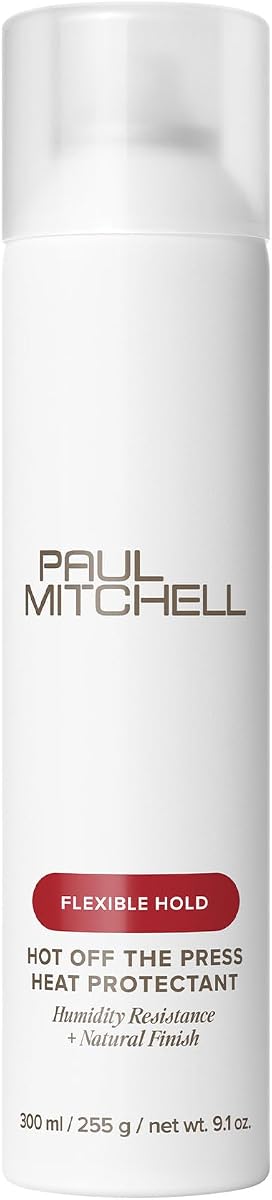 Paul Mitchell Hot Off The Press Protector térmico, resistencia a la humedad, fijación flexible + acabado natural, para todo tipo de cabello