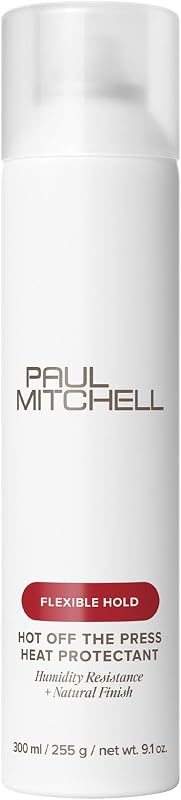 Paul Mitchell Hot Off The Press Protector térmico, resistencia a la humedad, fijación flexible + acabado natural, para todo tipo de cabello