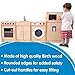 TickiT Wooden 5 Feature Toddler Kitchen - Cooker, Sink, Washing Machine, Fridge and Microwave - Natural Play Kitchen - Retro Style - Ideal for Preschool and Home Use