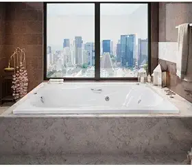 Banheira Hidromassagem Dupla Ouro Fino Cristal 170cmx110cmx40cm 220V Branco