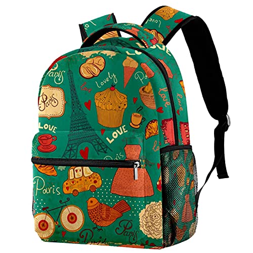 Sac à dos de voyage léger anti-fatigue motif Paris Tour Eiffel Love