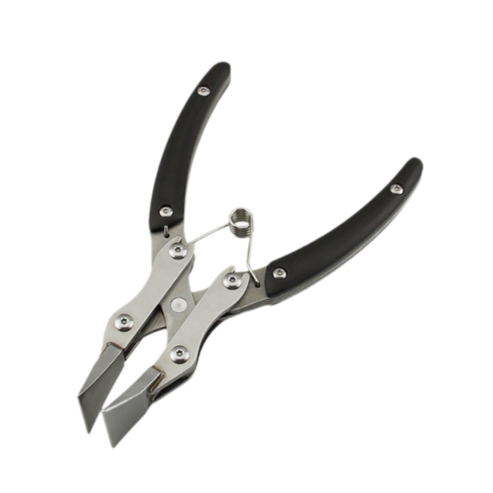 Pinzas Planas para Cuero Pinzas de Presión para Cuero Herramienta Portátil para Artesanía Pinza de Acero Inoxidable con Agarre Antideslizante Adecuada, Mandíbula Máxima de 11 Mm