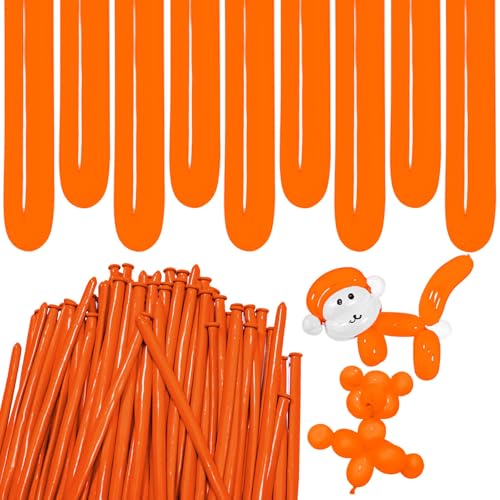 Image of Tangerine Yellow Long Balloons Premium 260 Twisting Balloons Animals Magic for Birthday Kids Wedding Party Supply 100pcs