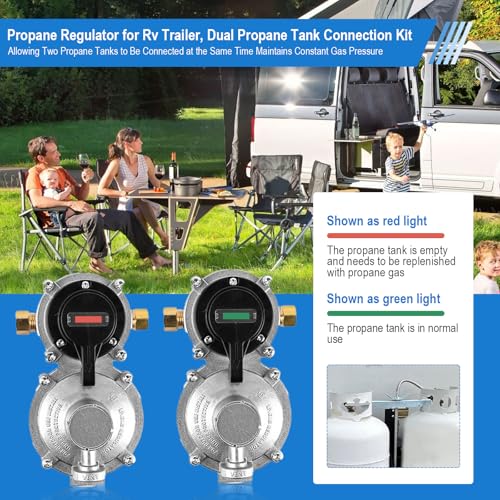 image for PYXGLAQ Rv Propane Regulator 2 Tank Hose, Propane Regulator 2-Stage Au