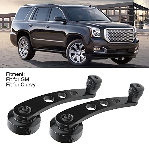 Image of Aramox Window Cranks Set Universal Window Handle Kit 3in Black CNC Aluminum Alloy Window Winder Glass Crank Handle Door Aluminum Alloy Automotive Replacement