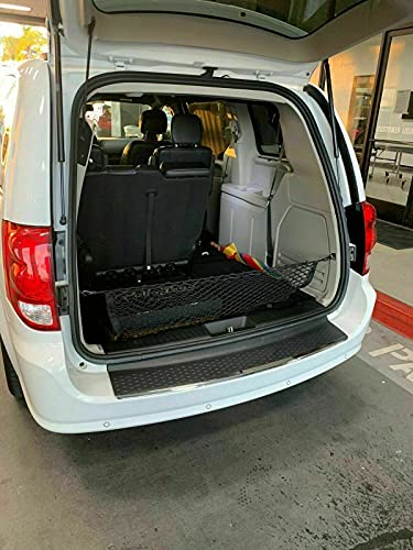 EACCESSORIES EA Rear Trunk Organizer Cargo Net for Dodge Grand Caravan 2008-2020 – Envelope Style Cargo Net for Van - Premium Mesh Elastic Car Trunk Organizer - Compatible with Grand Caravan