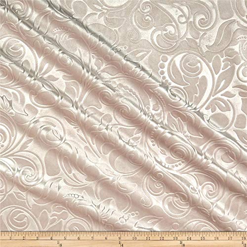 Embossed Velvet Scroll Blush, Fabric by the Yard