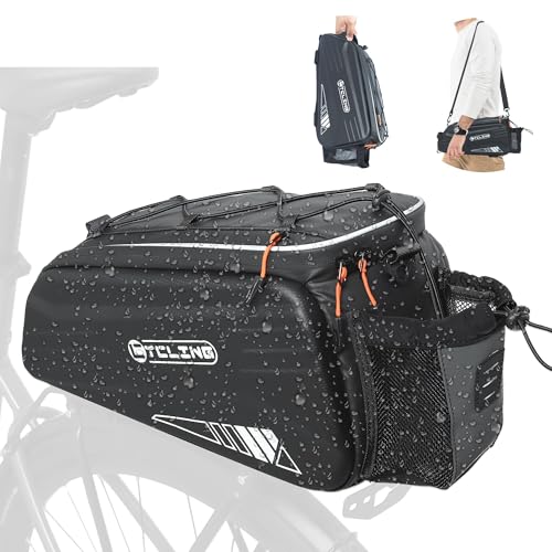 NDakter 3 in 1 Fahrradtaschen f&uuml;r Gep&auml;cktr&auml;ger, 10L Eva Hartschale wasserdichte & Reflektierend Fahrrad Taschen Hinten Gep&auml;cktr&auml;ger, Fahrradtasche Gep&auml;cktr&auml;gertasche mit Schultergurt & Tragegriff