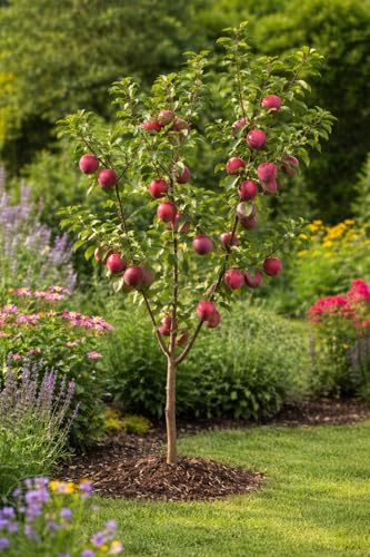 Pflaume Opal Hochstamm 100-120 cm – selbstbestäubend – Prunus domestica ‚Opal‘ – winterhart, reichtragend, süße Früchte – ideal für Garten & Terrasse – pflegeleicht im Topf