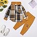 Axumity Toddler Baby Boys Clothes Outfits Plaid Panel Long-sleeve Button Front Hooded Shirt + Sweatpants Fall Winter Pants Set(2-3T)