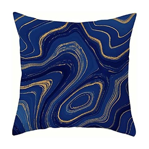 Nordic Blue Geometric Pillows Covers 18" X 18" (Style A) Cover