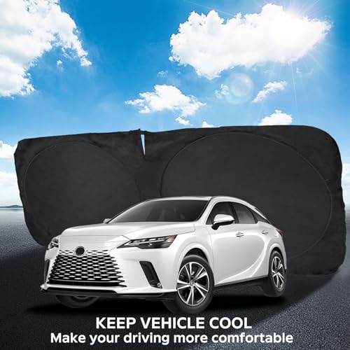 INSAUTO Windshield Sunshade for Lexus RX 350 450h 2016-2022 RX 350, RX 350 F Sport, RX 350L 2023 2024 2025, Front Window Sun Visor Cover, UV Heat Blocker Protector, Foldable Sun Shade Accessories - Image 5