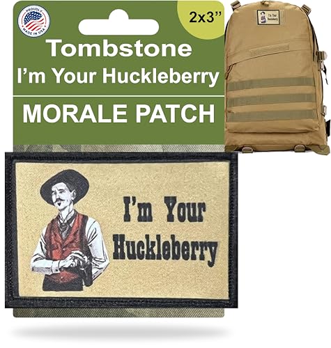 Doc Holiday I'm Your Huckleberry Morale Patch| 2x3 Tombtstone Patch by RedheadedTshirts for Your Plate Carrier, Backpack, hat or tactcial Gear| Made in The USA