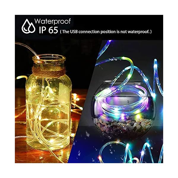 WUJUN LED Schlauch RGB Außen 10M 100 LED mit USB, IP68 Wasserdicht Lichtschlauch 16 Farben 4 Modi mit Fernbedienung… – Bild 3