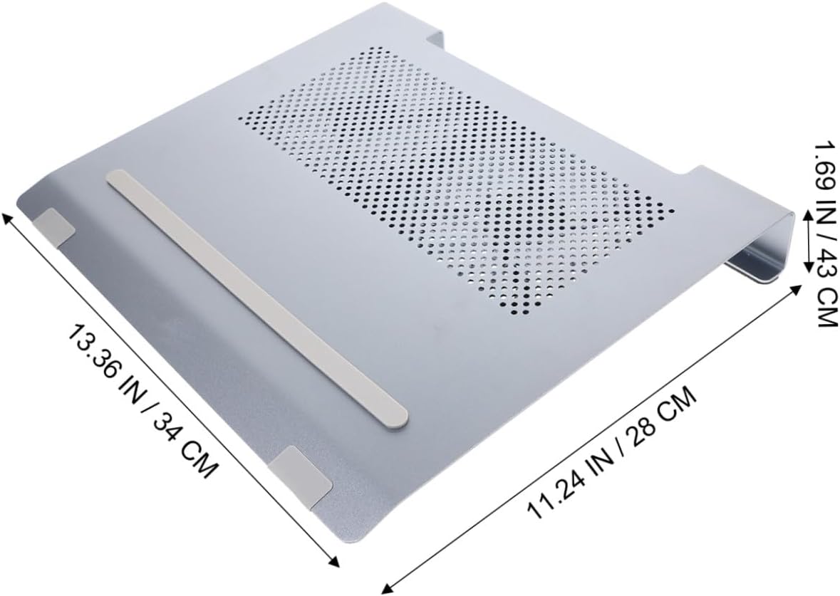 Alipis Aluminum Alloy Laptop Cooler Stand with Fan Ventilated Cooling Pad to 17.3 Inch Gaming and Office Use, Gray