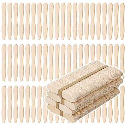 CZWESTC 400 Pcs Small Wooden Spoons, Mini Disposable Ice Cream Tasting Spoons, 3 Inch Wood Sample Spoon for Crafts, Dessert, Honey, Little Cake (400 Sticks Bulk, 3')