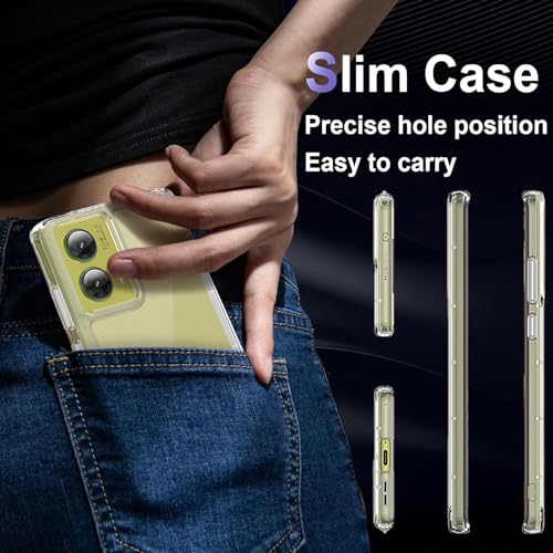 Image of REALCASE Silicone Moto G85 5G Back Cover Case, Scratch Resistant Protective Crystal Clear Transparent Shock Proof Bumper Back Cover Case for Moto G85 5G