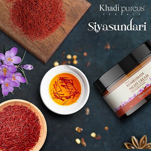 Image of PUREUS Khadi Herbals Kumkumadi Oil Face Serum, Kumkumadi Night Cream & Kumkumadi Face Wash + Beetroot Lip Balm & Lip Scrub for Natural Radiance & Healthy Lips | Kumkumadi Combo Kit Women & Men 310 ml