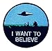 Athena Brands Écusson brodé à coudre ou thermocollant I Want to Believe Logo Space and UFO Fans X-Files TV Series U-Sky