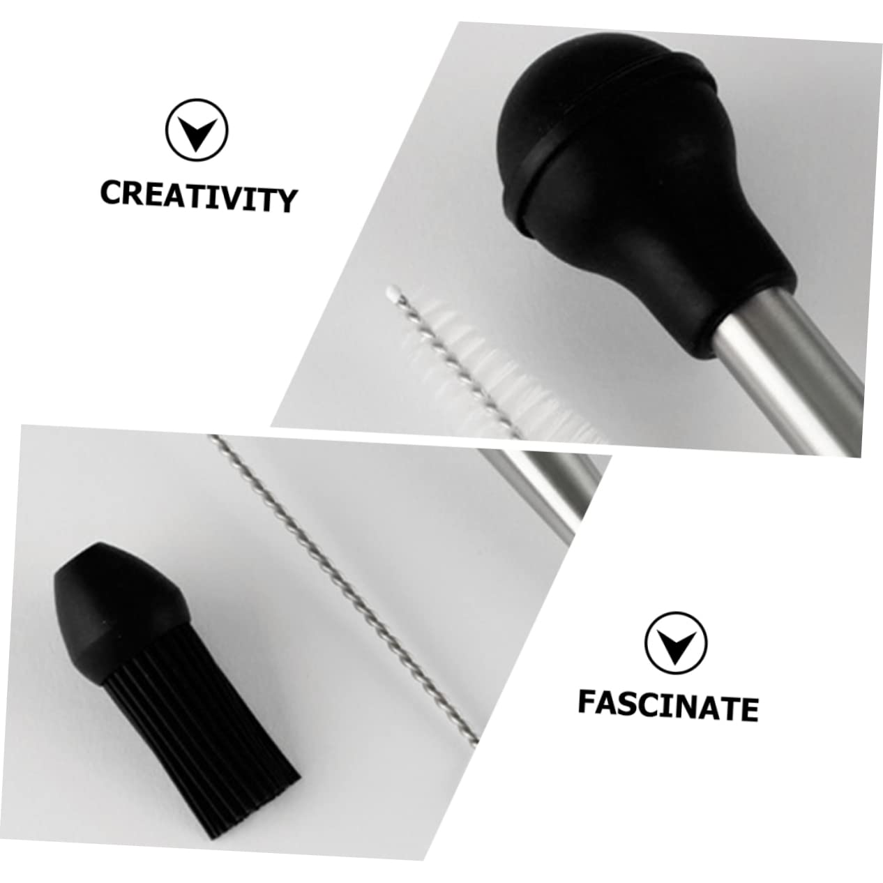 PHENOFICE Barbecue Turkey Injector Sauce Turkey Applicator Spice Injector 304 Stainless Steel 1 Set