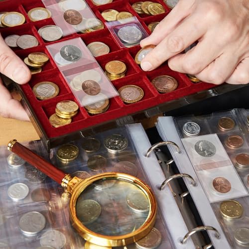 200 piezas fundas dobles para monedas 2.5 x 2.5 pulgadas miniatura 6