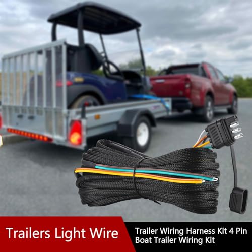 LIMICAR 22FT 4 Pin 5 Wire Trailer Wiring Harness Kit with Nylon Net Tube Protection - Thumbnail 4