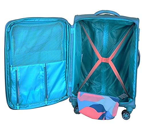 Image of American Tourister Polyester 26.77 inches Soft Suitcase With 8 Spinner Wheel (LD8 (0) 01 002 Blue)