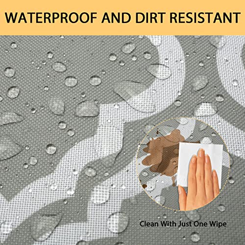 Runde Tischdecke mit Loch für Sonnenschirm, Ø 150cm Gartentischdecke Rund Wetterfest 600D Oxford Tischtuch mit Reißverschluss, Dekorative Tischdecke Für Hinterhof Runden Tisch – Bild 4