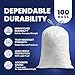 Plasticplace 8 Gallon Trash Bags: Premium White Drawstring Garbage Bag, 0.7 Mil Thickness, Durable Trash Can Liners, Garbage Bags for your Trash Can, Ring Size 22