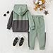 Yoxindax Kid Boys Clothes Long Sleeve Color Blocked Hoodie Top Pants 2PCS Sweatsuit Fall Boys Outfits(2-3t)