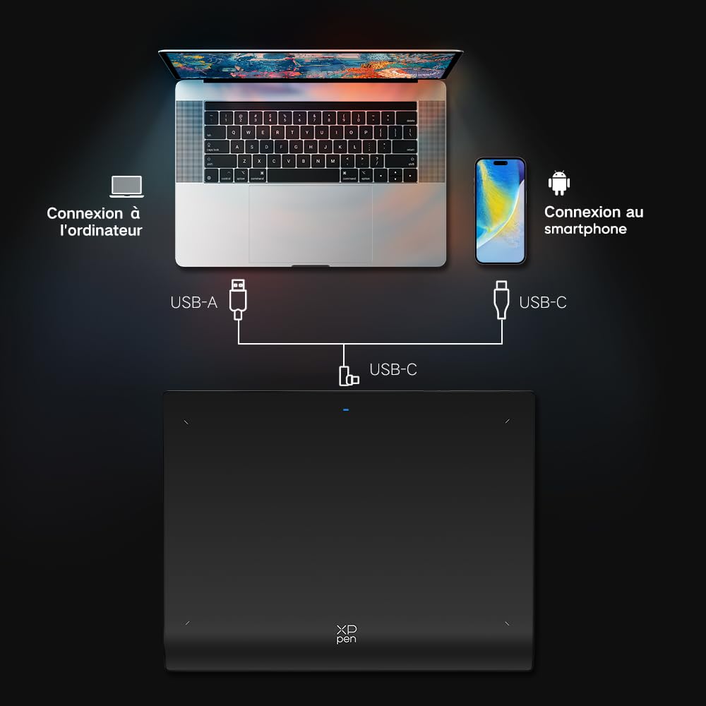 XP-PEN Deco Pro LW (Gen 2) Tablette Graphique, Tablette Graphique Dessin sans Écran Bluetooth 5.0, Stylet à 16K Niveaux de Pression, Compatible avec Windows Chrome OS macOS 10.10 Android 10.0 Linux