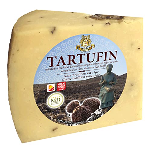 Pager Kuhmilchkäse Truffle cheese TARTUFIN Trüffelkäse min. 300g mit Feinkost Trüffel Käse - Sir am Stück aus Kroatien von Kolan, Insel Pag, Hartkäse mit echtem schwarzem Trüffel der Adria Cover