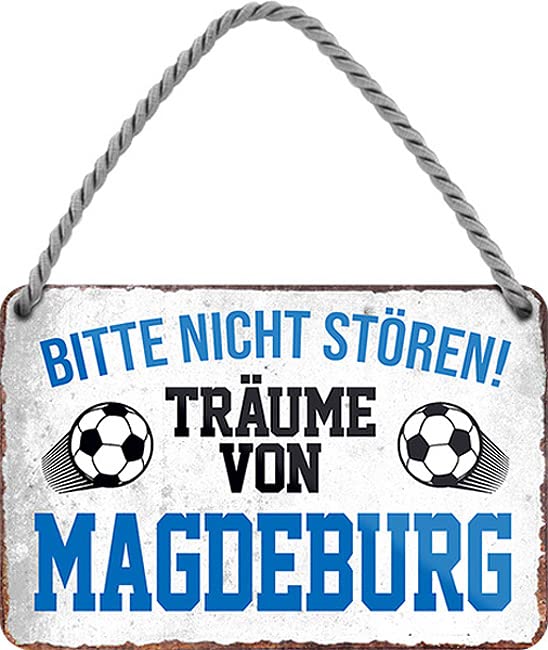 WOGEKA ART Targa in metallo retrò – Gladbach ist meine Liebe – Calcio – Scritta divertente come idea regalo per compleanno, Natale, decorazione vintage, 18 x 12 cm