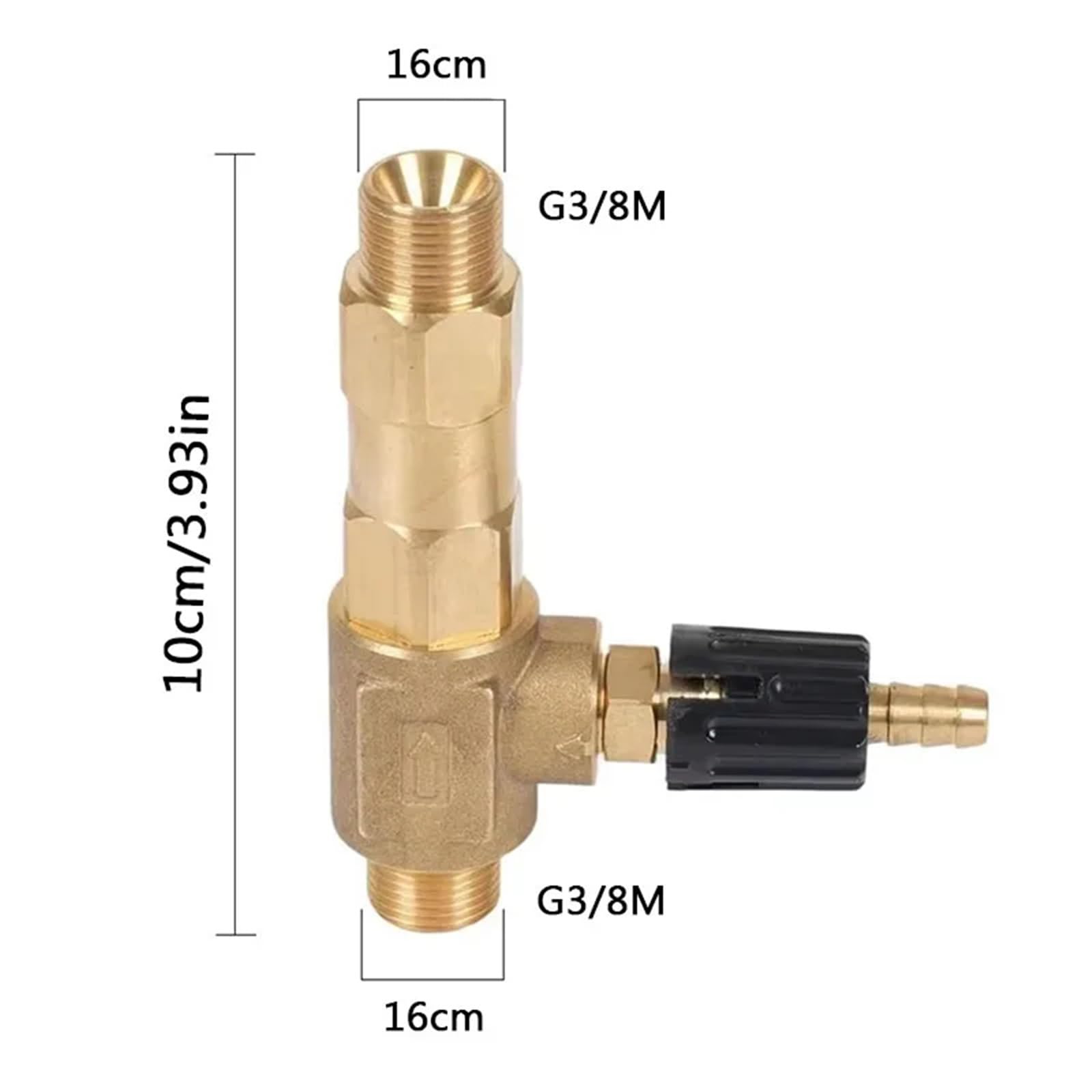 Iniettore Chimico N100811P della idropulitrice da 2-8 GPM for la Pompa Generale Idropulitrice Regolabile Iniettore a Valle Orifizio da 1,8 mm(1.4MM Orifice)