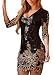 made2envy V Neck Sparkling Sequins 3/4 Sleeves Bodycon Mini Dress