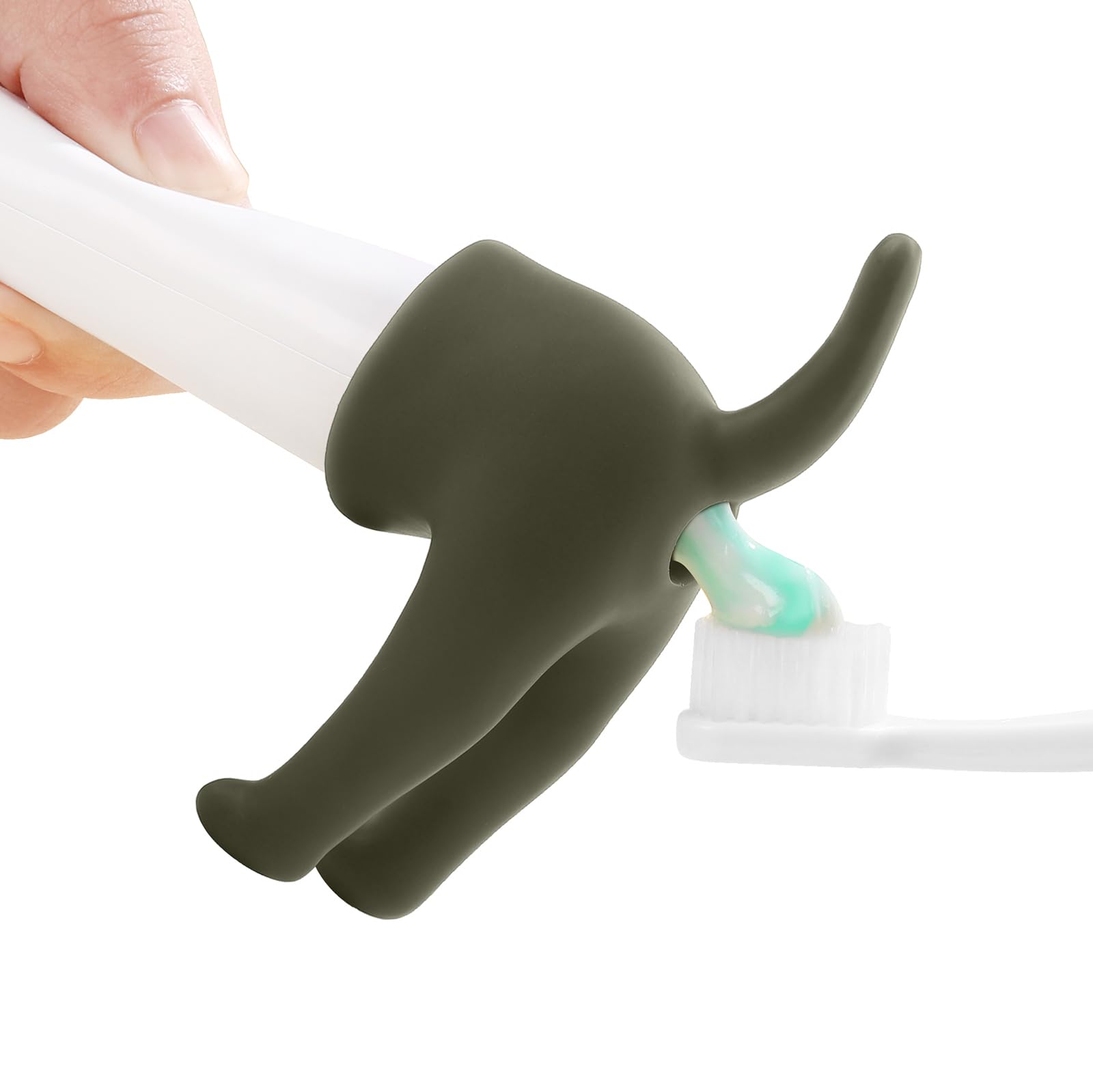 LENCIDININI Pooping Dog Butt Toothpaste Topper, Dog Toothpaste Dispenser, Gag Gift Toothpaste Squeezer,Safe Nature Rubber with Stopper