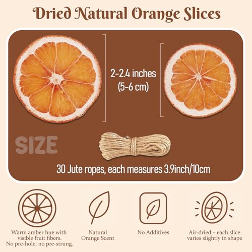 Dried Orange Slices for Crafts 30pcs – Natural Citrus Decor to Instantly Elevate Cozy Seasonal DIY Projects - Image 3