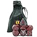 Cusdie 7 Pcs 25mm Giant Dice DND with Dragon Eye Dice Bag, Polyhedral Dice Set, D&D Dice for Pathfinder RPG (Black Red)