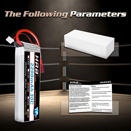 HRB 2PCS 2200mAh 14.8V 4S 30C RC LiPo Battery Pack with Deans T Plug for RC Airplane Helicopter Quadcopter Vehicle Boat