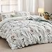 Bedsure Duvet Cover Queen Size - Reversible Cute Floral Duvet Cover Set with Zipper Closure, 3 Pieces White Bedding Set with 8 Corner Ties and 2 Pillow Shams 20