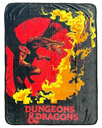 Surreal Entertainment Dungeons & Dragons Blanket D&D Castle Red Inferno Dragon Throw 45 X 60