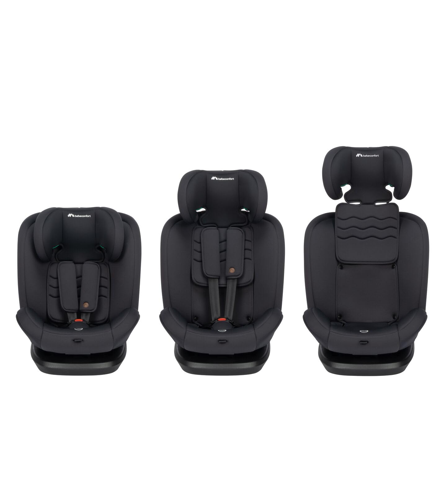 Bebeconfort Apollo i-Size Silla de coche, ISOFIX, Reposacabezas 13 Posiciones, 4 Posiciones Reclinadas, protectores laterales, para niños de 15 meses a 12 años, 9-36 kg, 76-150 cm Mineral Black