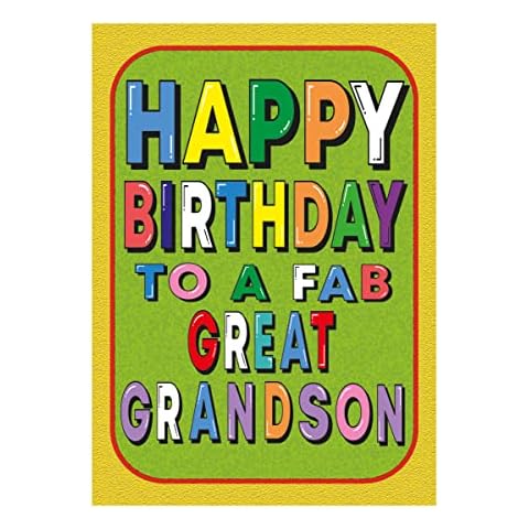 Birthday Card & Envelope. To Family Member. (#Great Grandson) Cover