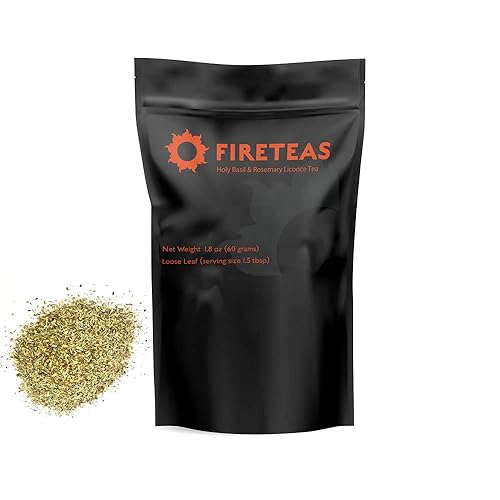 FIRE TEAS Holy Basil Tulsi Té de regaliz de romero  Mezcla de hojas sueltas de romero orgánico fianza santa Tulsi regaliz  Alivio del estrés ayuda