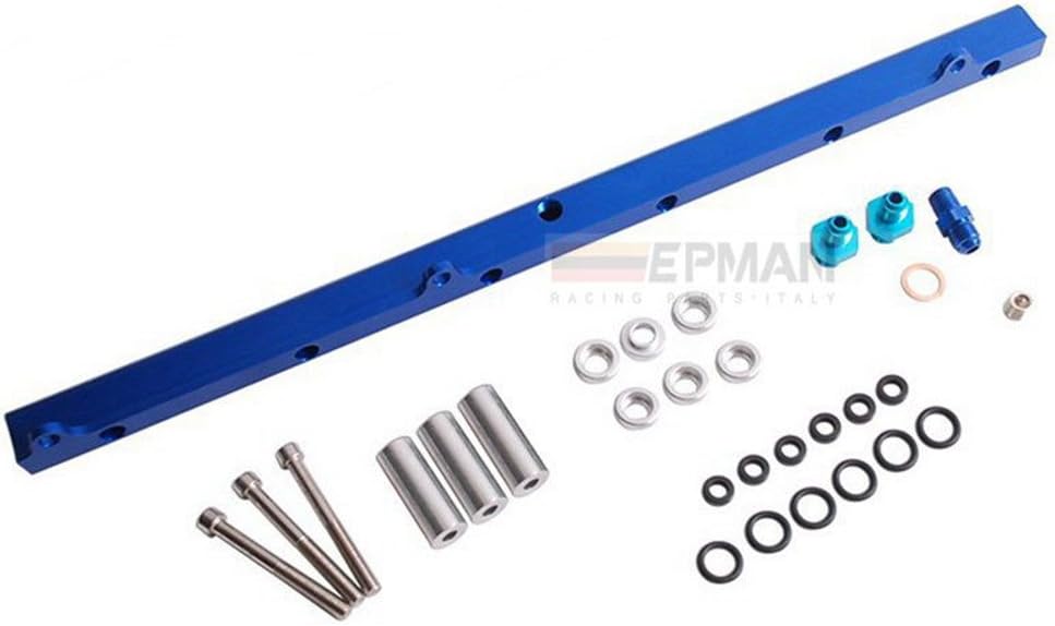 Top Feed Injector High Flow Fuel Rail Kit For Toyota 1JZ Blue Aluminium Billet