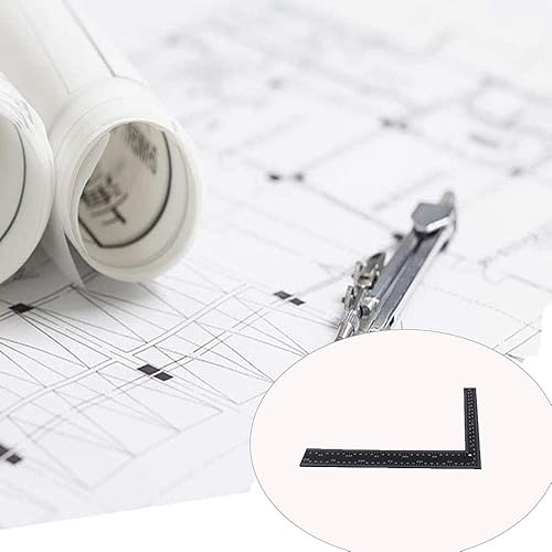 Miniatura 5 de Utoolmart Leather Craft - Regla cuadrada de medición de acero inoxidable templado pequeño para manualidades, herramientas de costura hechas a mano,