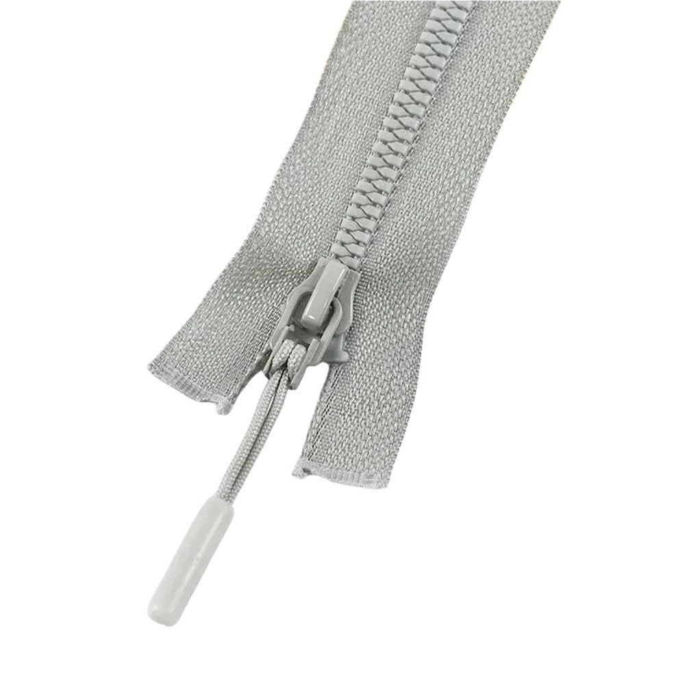 DIY Craft Zipper 5pcs Zippers Length 15-80cm, Close-End/Open-End Resin Zipper No.5 Abrasion Resistance for Sewing Crafts(Light Gray,60cm)